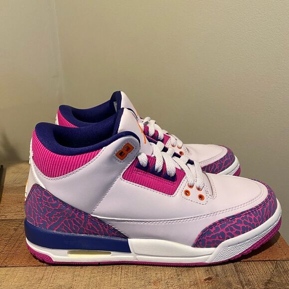 Jordan Retro 3 Barely Grape GS 6/ W 7.5-Limited Edition - Picture 4 of 7